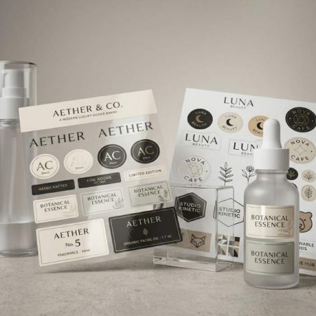 Custom Printed Labels & Stickers with logo branding and product packaging designs