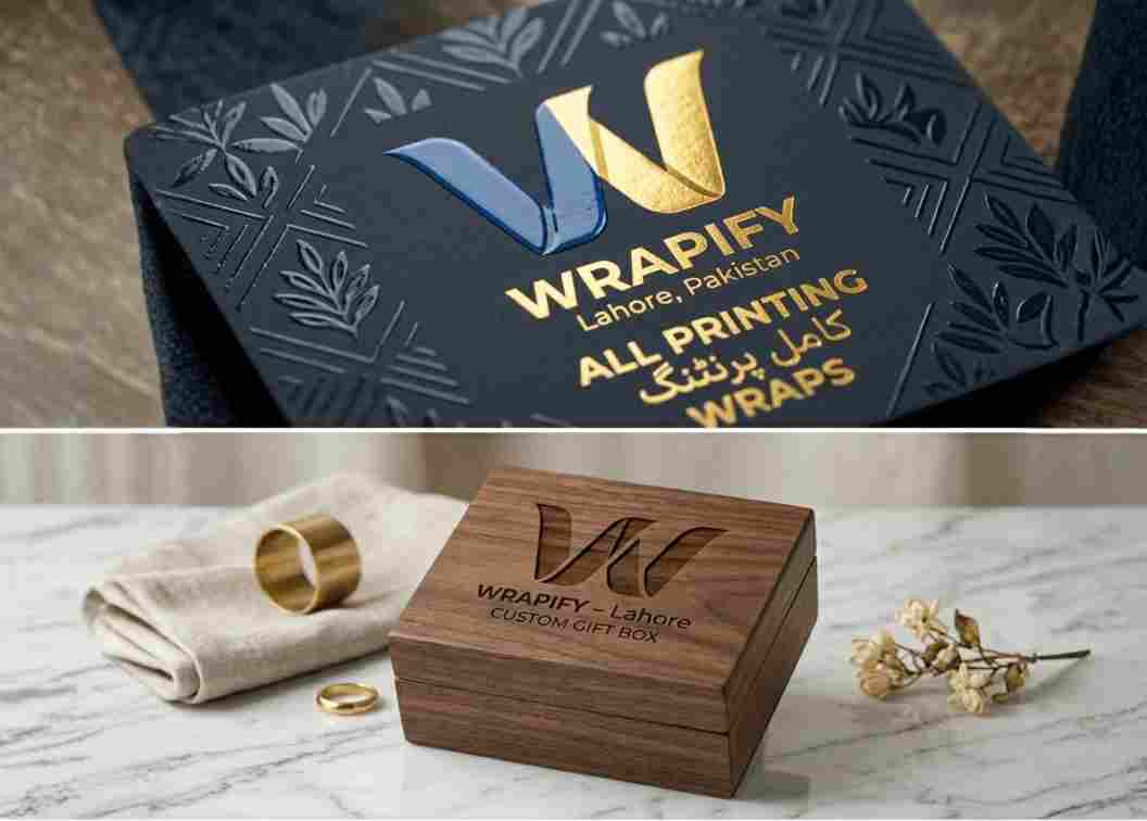 Custom printed gift box and wooden packaging box by Wrapify for premium branding and packaging solutions